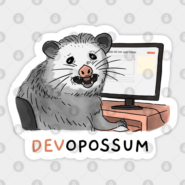 Devopossum - devops opossum Sticker by SashaShuba